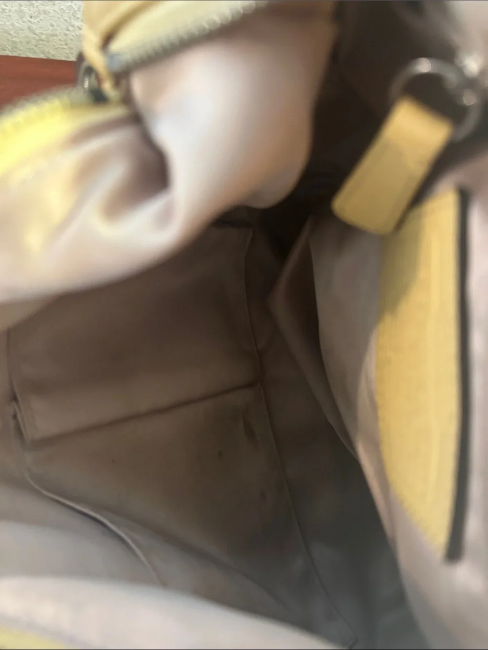 Coach Yellow Leather Hobo Bag with Chain Accented Long Strap